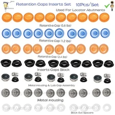 10Pcs Dental Strong Implant Locator Abutment Overdenture Retention Caps Inserts