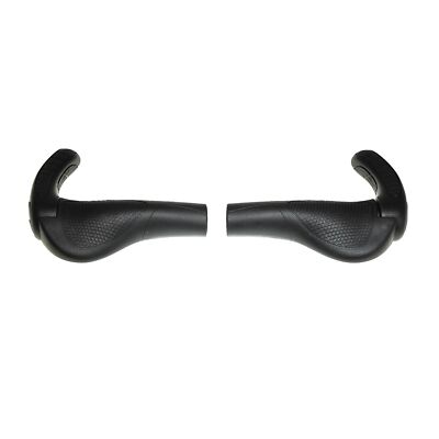 Ergon GP3/GP30-S Full Black Bike Handlebar Grips MTB Hybrid 3-Finger Bar Ends
