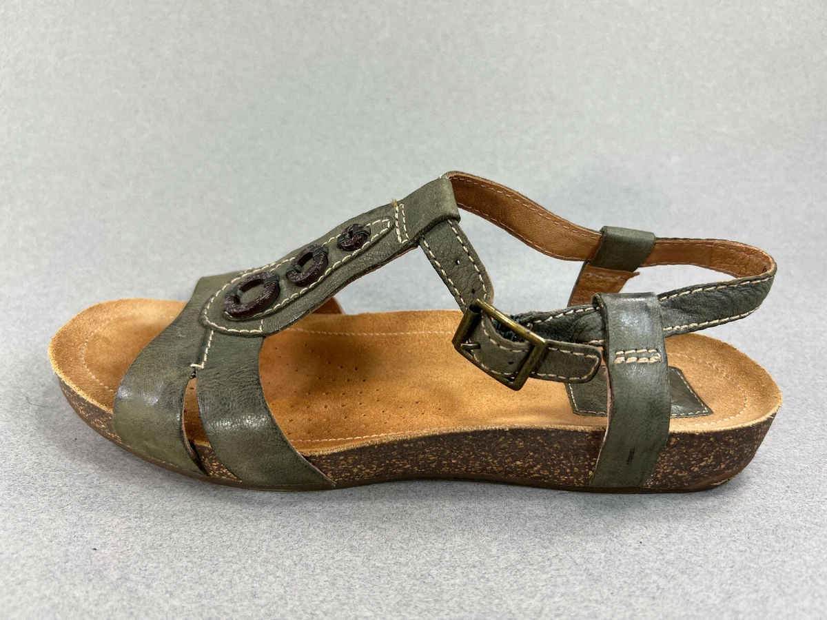 Clarks Sandals Artisan Cork Wedge Active Women Sz 7 M Hunter Leather | eBay