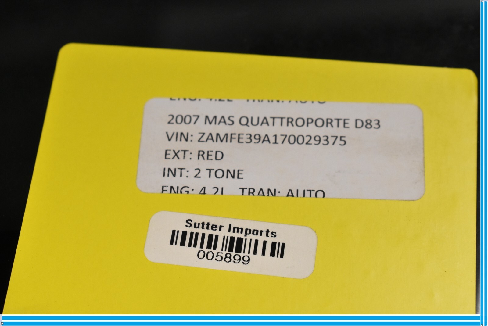 03-12 Maserati Quattroporte Sunroof Moon Roof Glass Oem