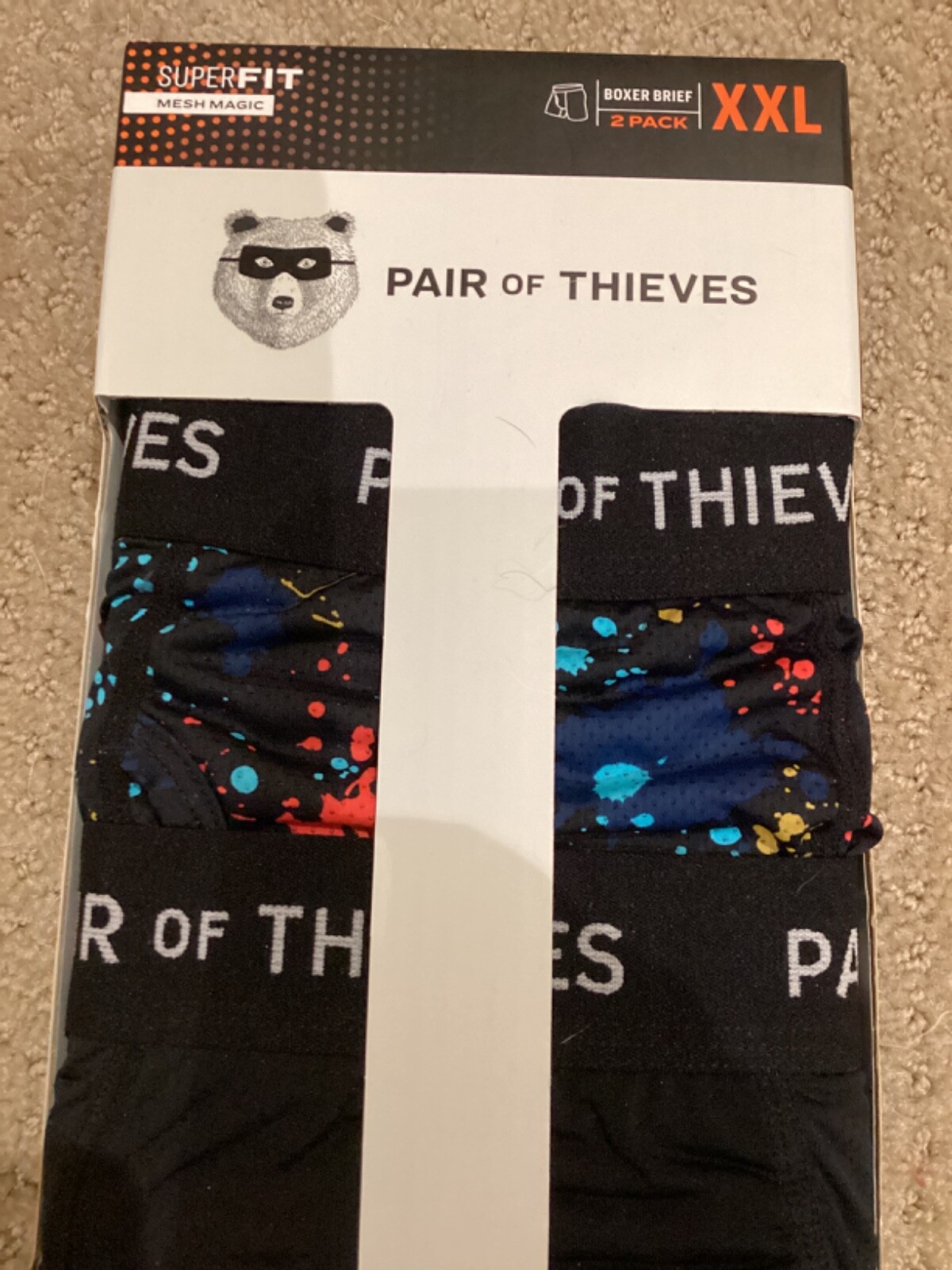 Pair of Thieves Super Fit Mesh Magic Boxer Brief 2 Pack XXL - Black ...