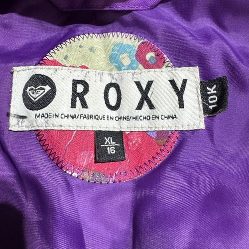 Roxi girls size XL (16) purple striped hooded 10k waterproof ski jacket - Picture 6 of 9