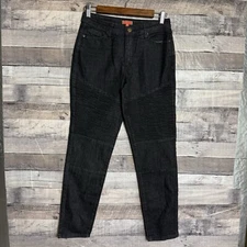 ModCloth Womens Black Mid Rise Moto Skinny Fit Jeans SIze Medium