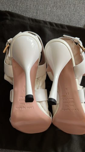 BN 2015/2016 Boutique Item kate spade white leather buckled heels. Boutique Item - Picture 5 of 7