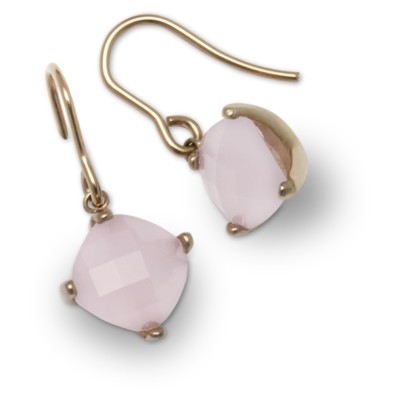 GOOIX Gold Stainless Steel Earrings With Pink Crystal Women Earrings 438-05608