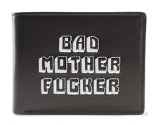Portafoglio In Pelle 100% 'Bad Mother Fucker': Marrone, Licenza Ufficiale, Con Scritta In Inglese