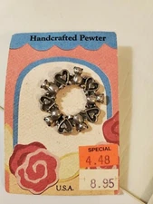 Vintage pewter pinback hand crafted JBA