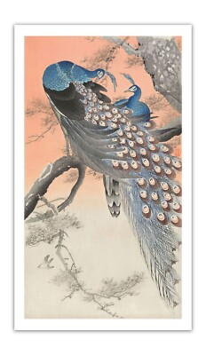 OHARA KOSON Two Peacocks On Tree VINTAGE JAPANESE ART (1925-1936) Print ...
