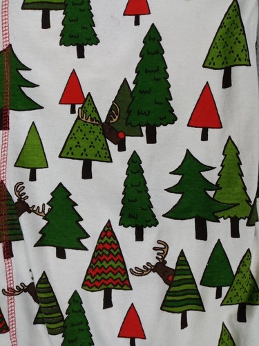 Lazy One 100% Cotton Size L Flap Jack Pajamas Green Christmas Trees One Piece - Picture 5 of 15