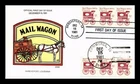 DR JIM STAMPS US COVER MAIL WAGON TRANSPORTATION SERIES FDC COLLINS HAND PAINTED