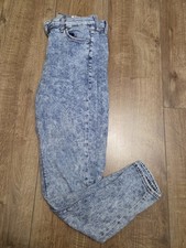 Topshop Moto Leigh Ladies Blue Skinny Ripped Jeans Waist 30 Leg 30 Used 