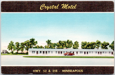 Crystal Motel Minneapolis Minnesota Hotel Court 1940 Vintage Linen Postcard