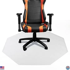 DESKU Octagon Gaming Chair Mat - Clear Floor Protector, 46" x 49.5", Made in USA