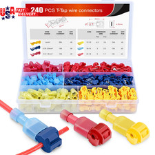 - 50031R 240 Pcs/120 Pairs Splice Wire Terminals T-Tap Self-Stripping with Nylon