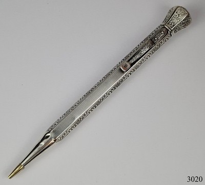Antiker Drehbleistift 900 Silber Jugendstil um 1900 Silberstift Pencil Silver