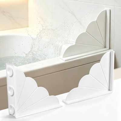 No-Adhesive Silicone Shower Splash Guard with Strong Suction Cups, Shower Cor...