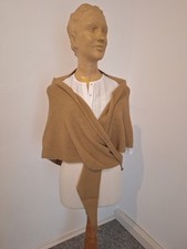 Trachten Tuch Umhang Poncho zum Dirndl taupe Neu  Stricktuch Dreieckstuch