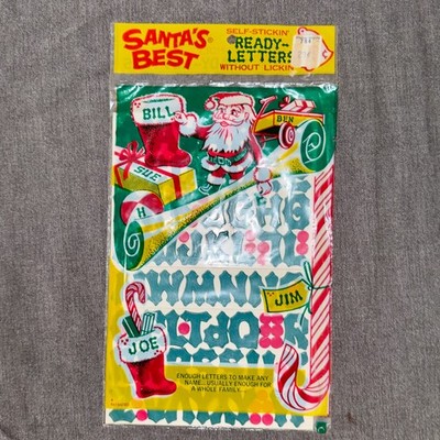 collectible/vintage santa's best self stickin' ready letters holly style sealed