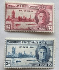 1946 SOMALILAND  LOT OF 2  PEACE STAMPS   (REF  BLO  )