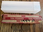 1957 P LINCOLN WHEAT PENNY ROLL - PHILADELPHIA MINT  - COIN TUBE - ESTATE FIND