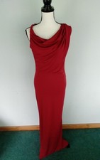 Zara Twist Shoulder Strap Long Dress Red Lg NWT