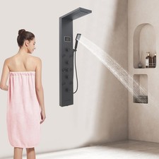 6-in-1 LED Shower Panel Smart Shower Panel Mechanism with LED Display Wall Mount