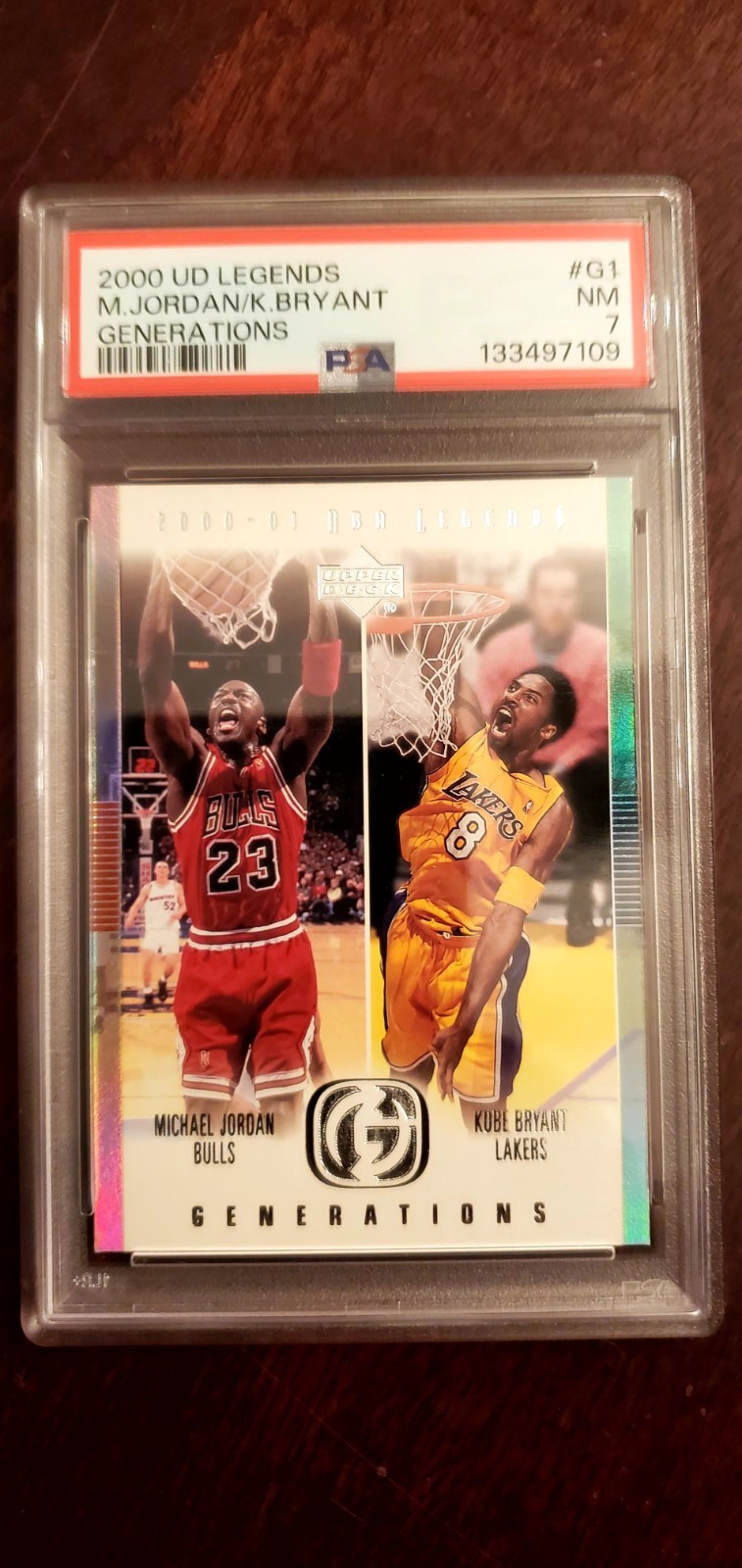 2000 UD Legends Generations #G1 Michael Jordan Kobe Bryant HOF PSA 7 NM