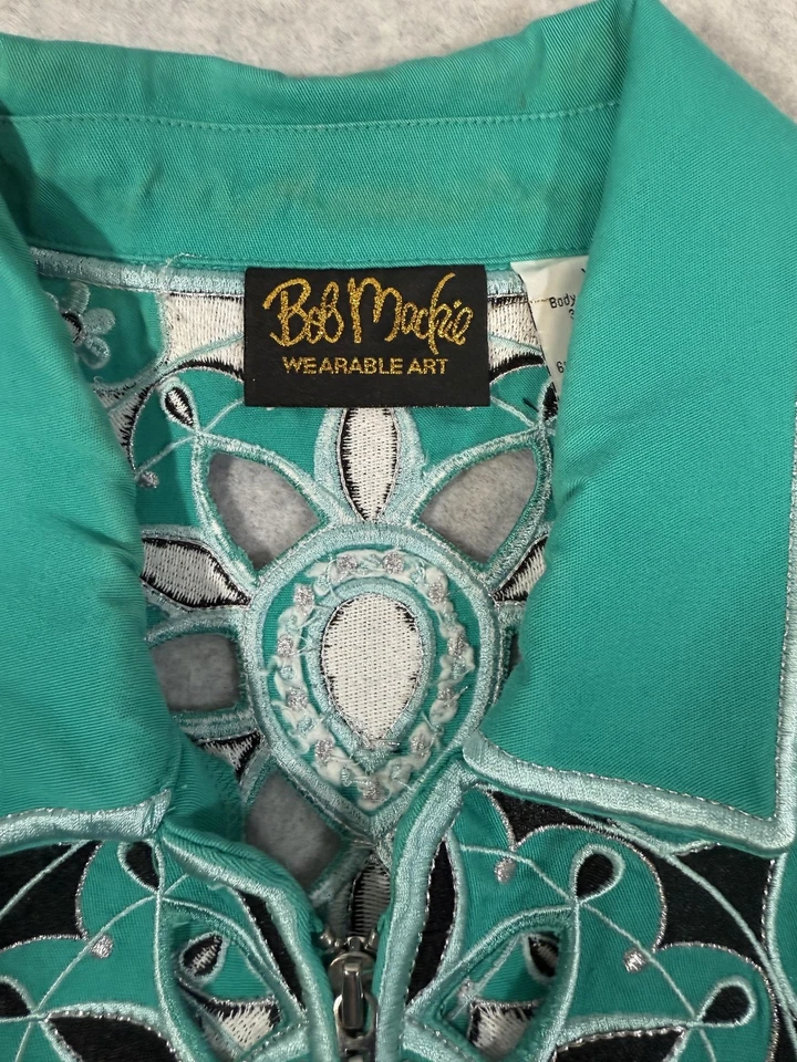 Chaqueta Artística Usable Bob Mackie Para Mujer XL De Colección Bordada Bohemia Boho Chic Foto 4 de 4