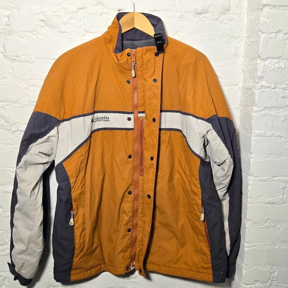 Chaqueta de esquí vintage Columbia Challenger Series XL en naranja y gris Foto 2 de 4