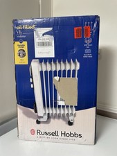 Russell Hobbs Oil Filled Radiator 9 Fin Electric Heater 2000w White 