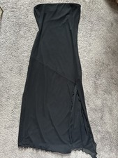 Urban Outfitters Strapless Women's Black Midi Dress With Slit, Regular Size S