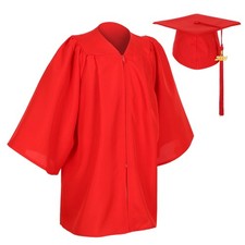 Matte Preschool Kindergarten Graduation Cap Gown Set Year Charm Tassel 2025