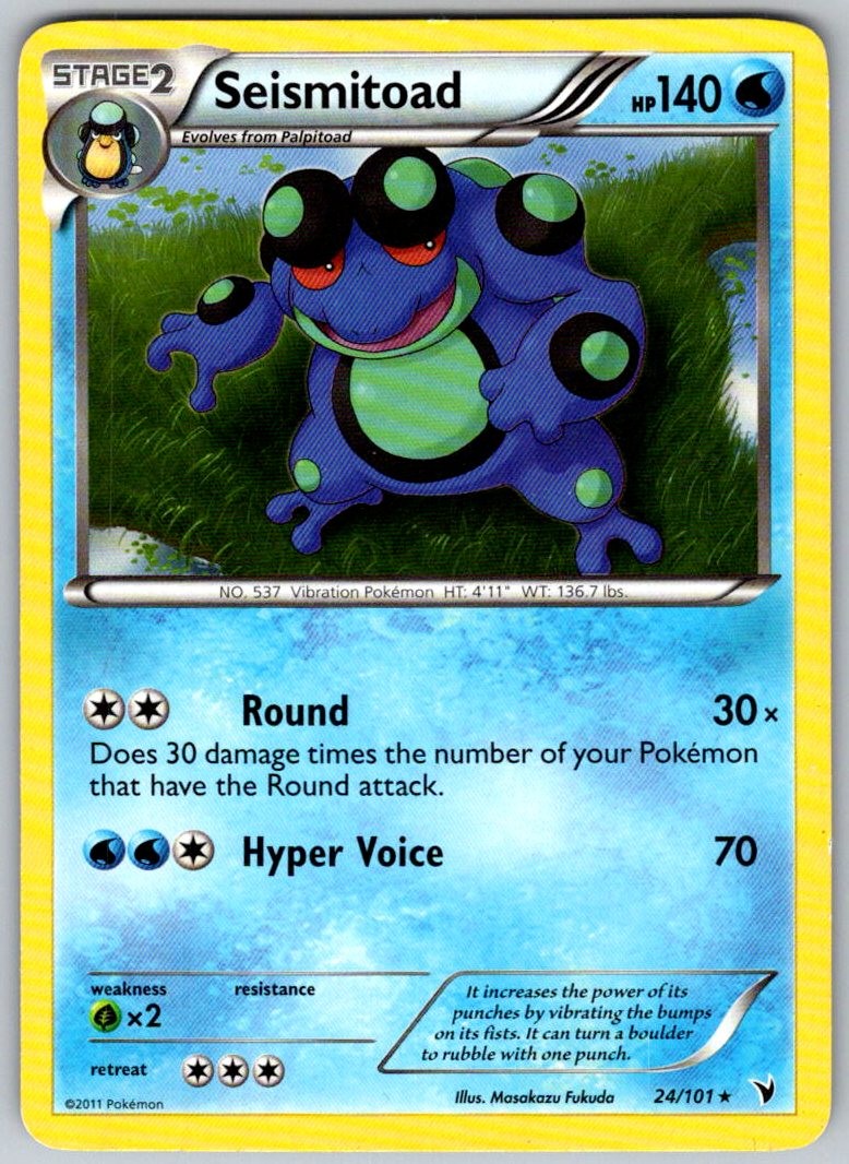Seismitoad 24/101 Rare Noble Victories Pokemon Lightly Played