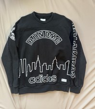Adidas Originals Run DMC Sweatshirt 1982 Graphic Crew Men  s Size Medium Black