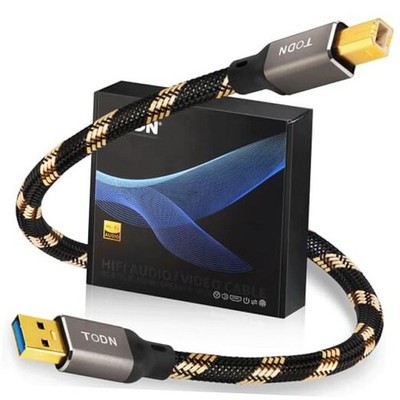 HiFi USB Digital Audio Cable, USB A to B for 6.5FT/2M USB A to B Max