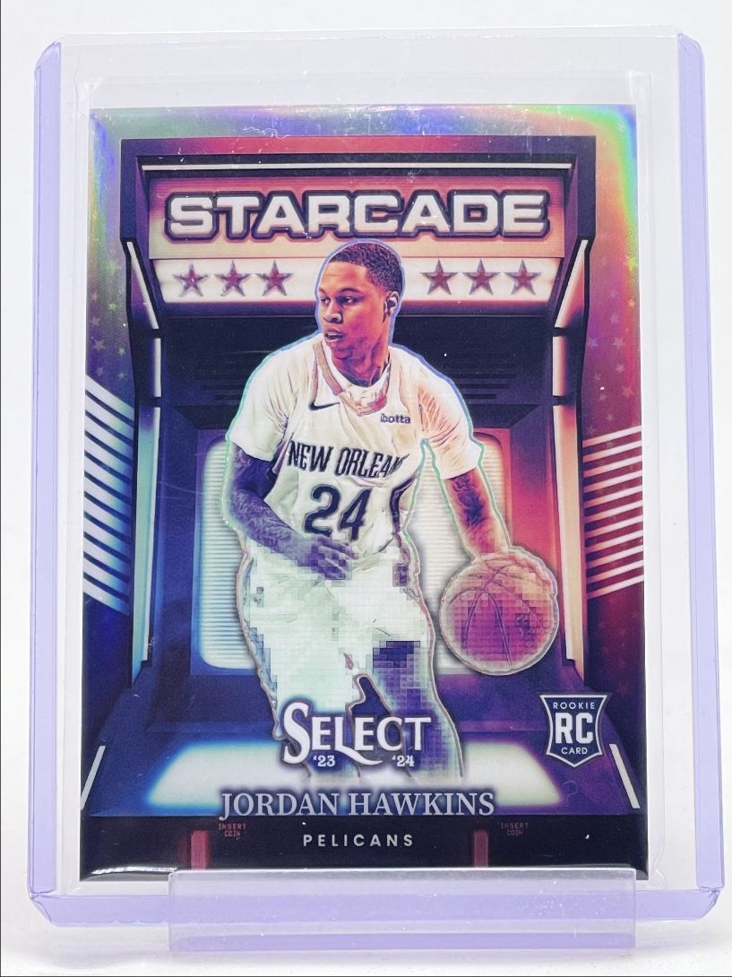 JORDAN HAWKINS 2023-24 SELECT ROOKIE STARCADE SILVER PRIZM PELICANS RC Q0234