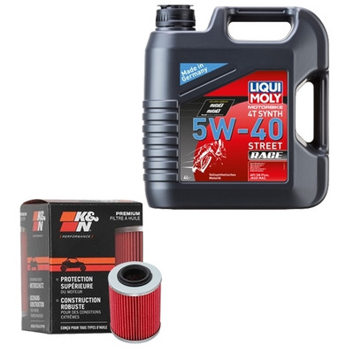 K&N Öl Set LM 5W-40 Race 4L für CAN-AM Maverick 900 X3 X-rc Turbo R DPS Int. 19