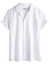 Boys Button Down Shirt Short Sleeve Casual Hawaiian Shirt 7-8 Years White