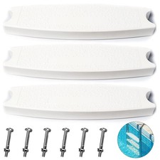  3-Pack, White 18" Universal Swimming Pool Ladder Rung Step Replacement with St