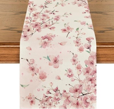 Floral Cherry Blossoms es Summer Table Runner, Seasonal