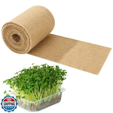 Hokoad 1Roll 10" X 197" Hydroponic Grow Pads, Jute Seed Sprouting