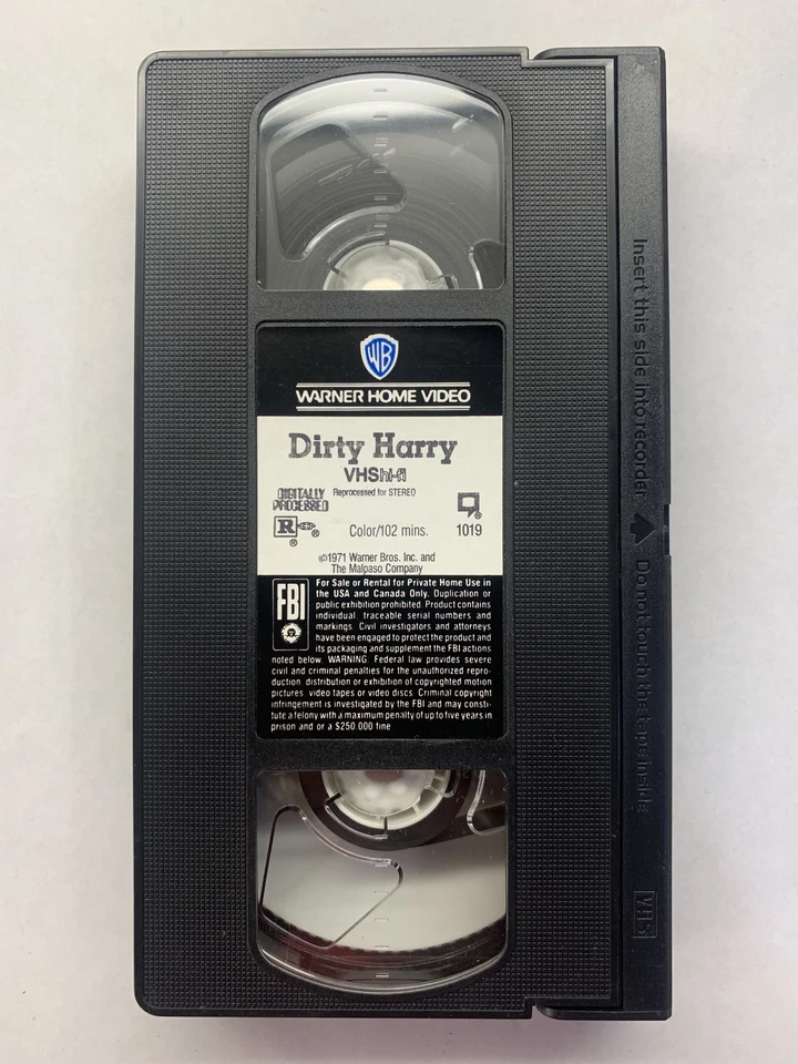 Dirty Harry VHS 1971, 1992 Clint Eastwood Classic Green Stripe Cover - Image 2 of 3