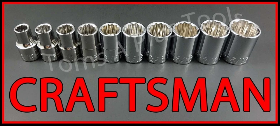 CRAFTSMAN HAND TOOLS 19pc 1/2 Short SAE METRIC MM 12pt ratchet wrench socket set - Image 2 of 4
