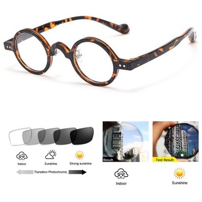 Mini Oval Business Photochromic Rivet Negative Nearsighted Glass -1.0 ~ -8.0