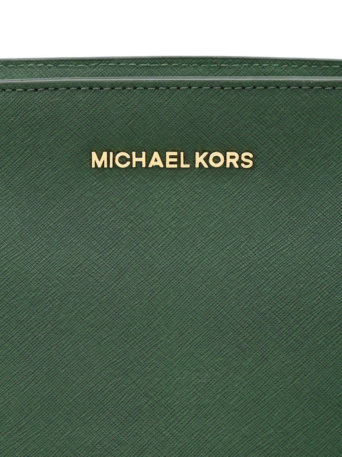 RARE Michael Kors Selma Large Saffiano Leather Handbag Dark Green with WALLETS thumbnail 6