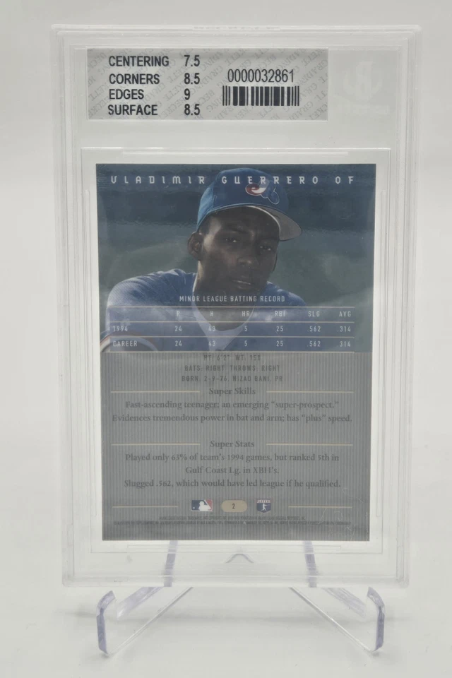 1995 Bowman's Best - #B2 Владимир Герреро дебютант RC Beckett 8 почти как новый MT - Изображение 2 из 2