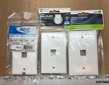 1-Port Keystone Wall Plates – ICC, Commercial Electric, Leviton