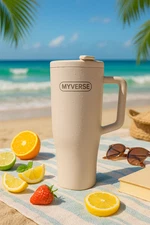 40oz Tumbler Cup with Handle & Straw Insulated Stainless Steel Mug Pink Blue Pur