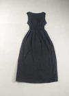 Reformation Women A Line Dress 6 Black Sleeveless Smocked Waist Summer Vacation