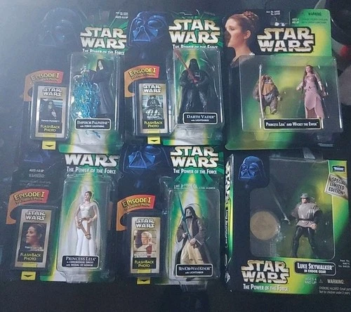 Vintage Star Wars 1997 Leia & Wicket & (5) 1998 The Power Of The Force  Figures